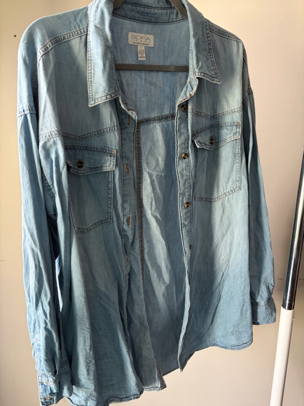 sofia by sofia vergara Light Blue Denim Top